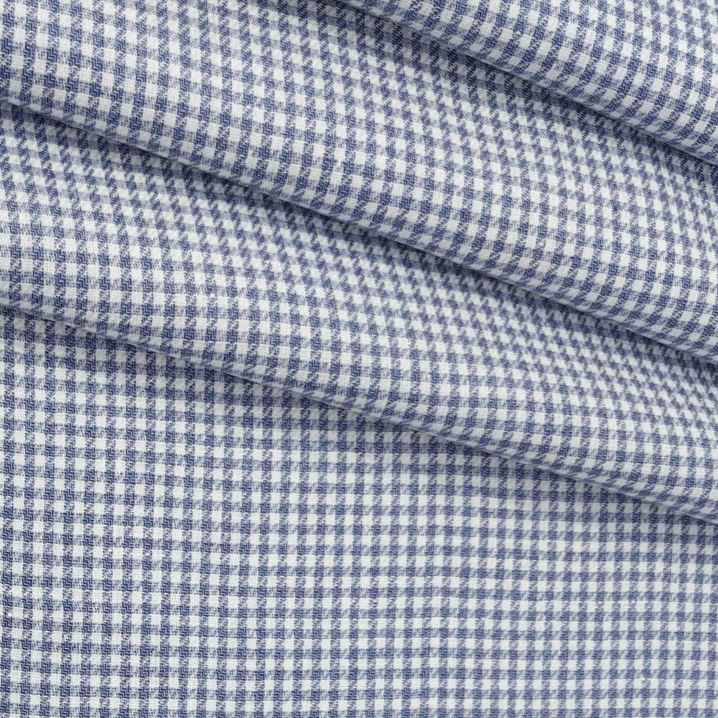 Trouser Fabric Donear Premium 60Lea 100% Linen Check Colour Blue N White